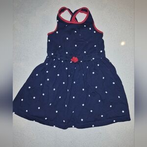 Carter's Navy Tank Top Dress with White Stars Red Accents Patriotic 3T